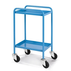 vendita online Carrello con 2 ripiani senza freni mm.555x445x845h - blu ral5012 Carrelli e Contenitori Per Officina - Moduli Per Carrelli Fami